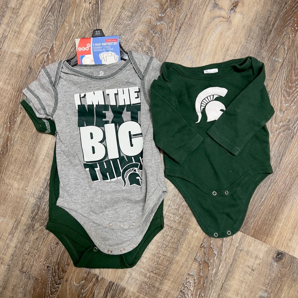 NWT 3-6 Months MSU Spartans Onesies Lot